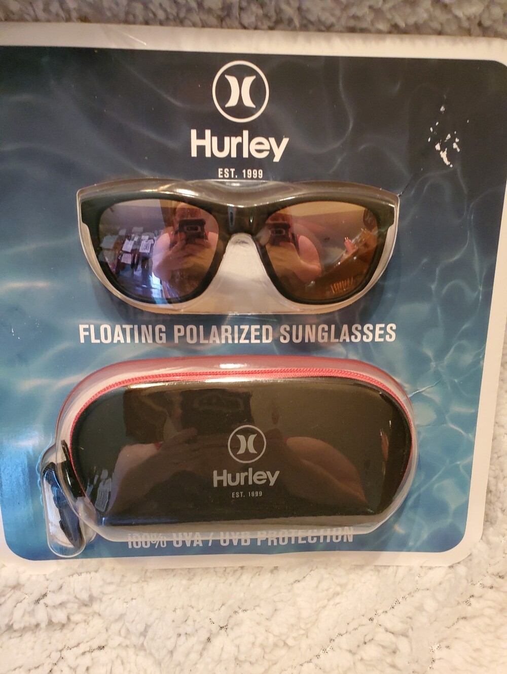 HURLEY Floating Polarized Sunglasses Men Women Sport Water Beach Shades & Case